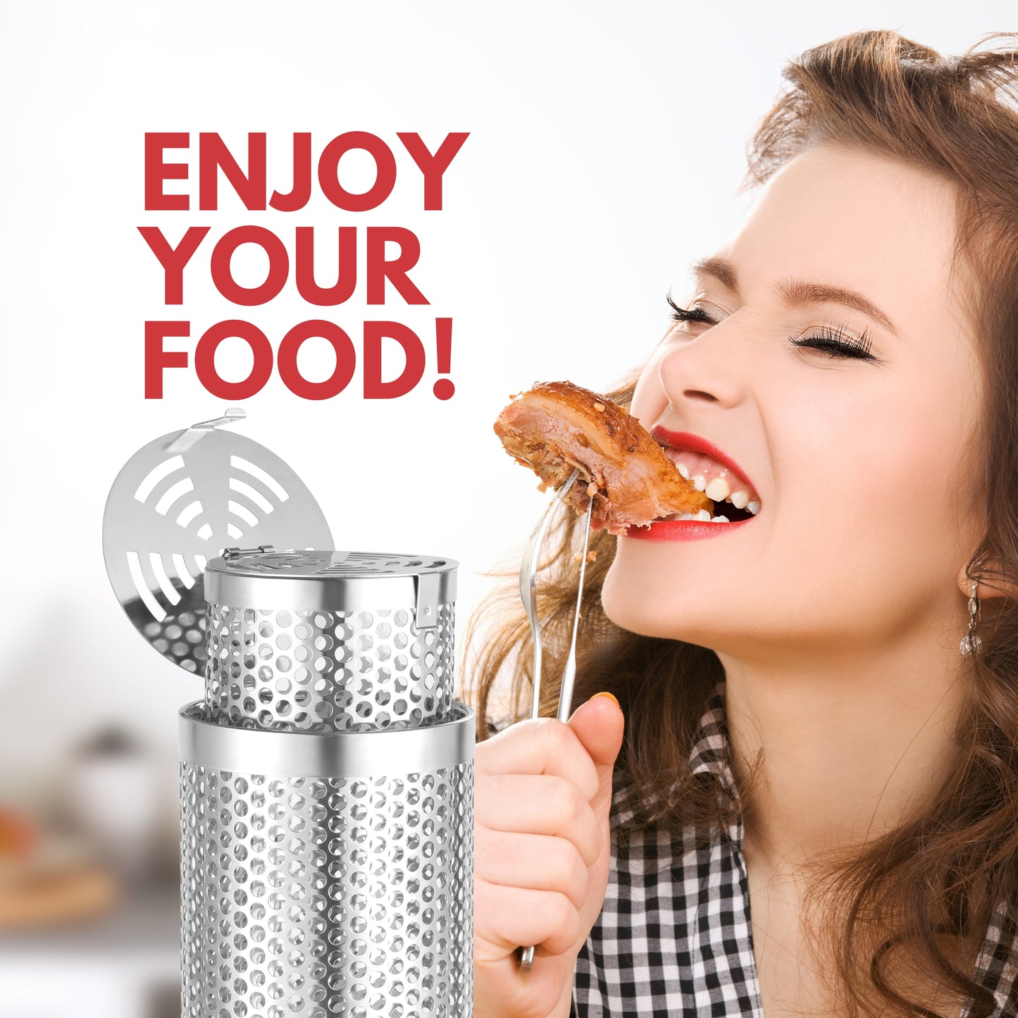 Grilling Baskets - Set of 2 - USA Lid Design - Including Glove and Lifting Hooks