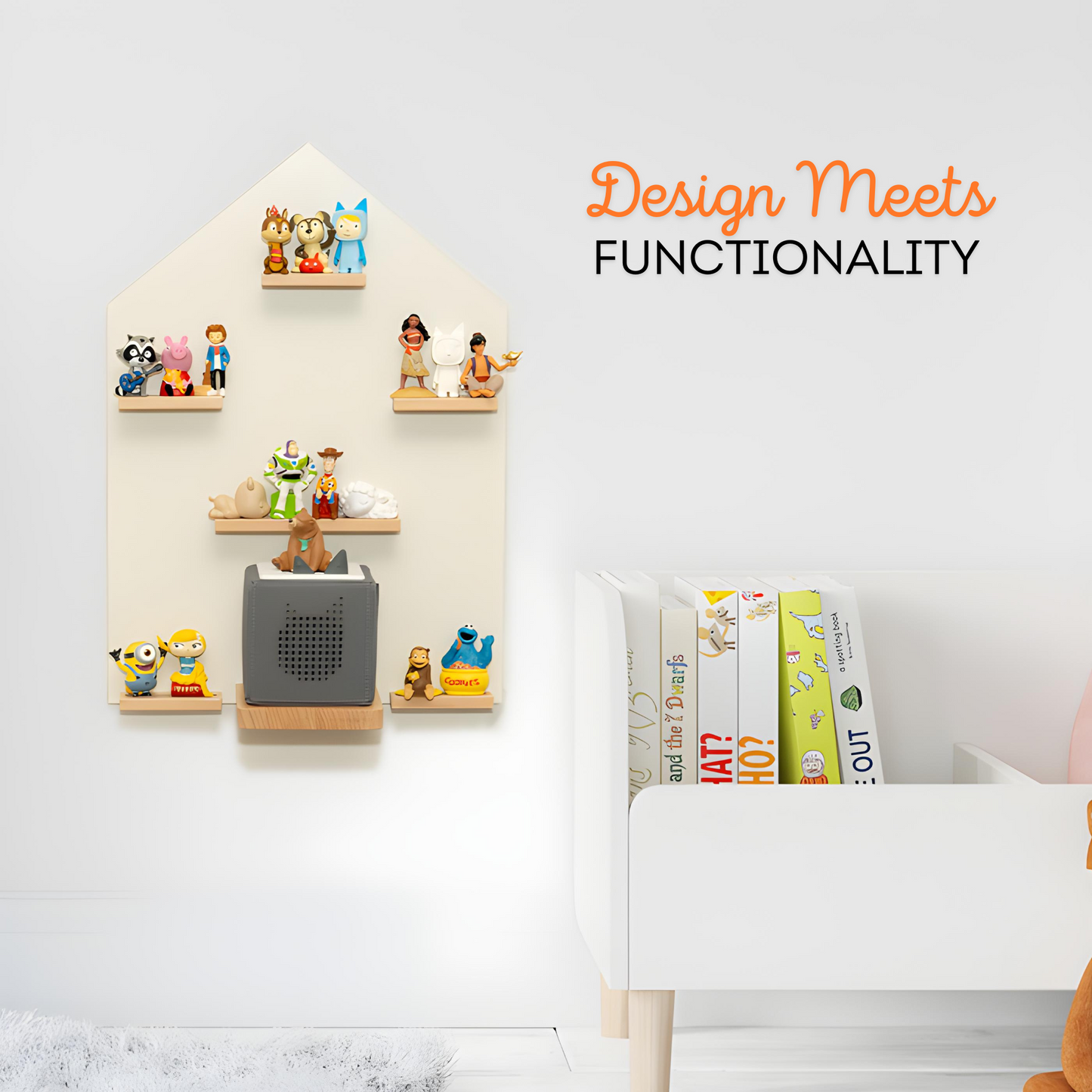 Magnetic Tonies Shelf with Integrated LED Light HOUSE