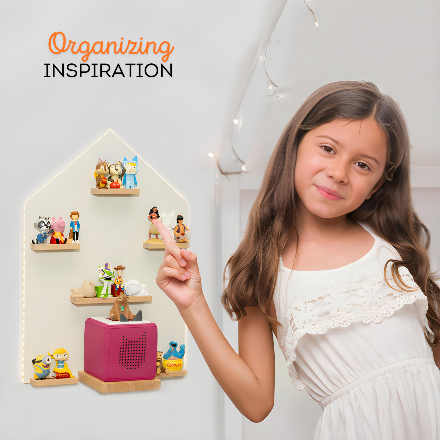 Magnetic Tonies Shelf with Integrated LED Light HOUSE